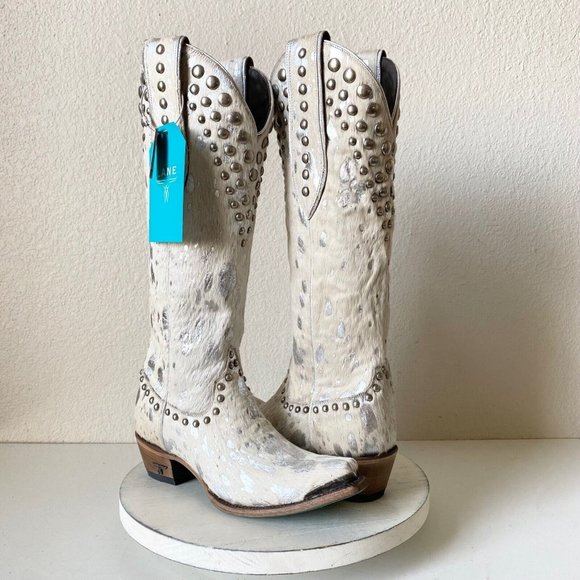 Lane Boots Shoes - Lane Wild Hair Boots 7.5 Cowboy White Silver Bridal Western Wedding Eras Tour